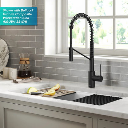 Oletto Touchless Sensor Commercial Pull-Down Single Handle Kitchen Faucet with Quickdock Top Mount Assembly