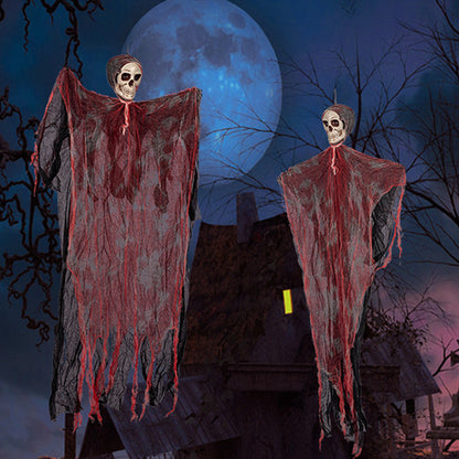 Halloween Hanging Ghost Pendant Dyed Blood Horror Skull Pendants for Halloween Party Patio Lawn Window House Decoration