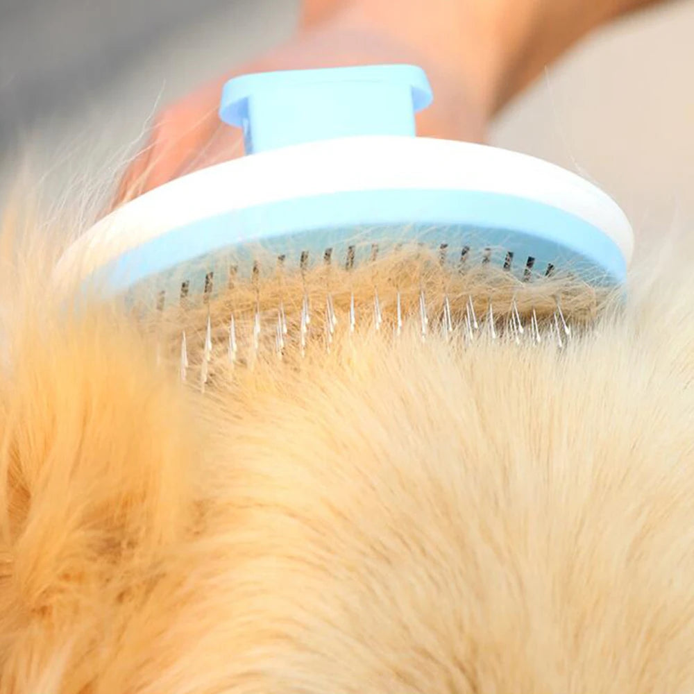 Dog Hair Removal Comb Grooming Brush Stainless Steel Cats Combs Automatic Non-Slip Brushs for Dogs Cats Dog Brush