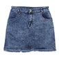 Women's High Stretch A-Line Mini Skirt in Washed Denim