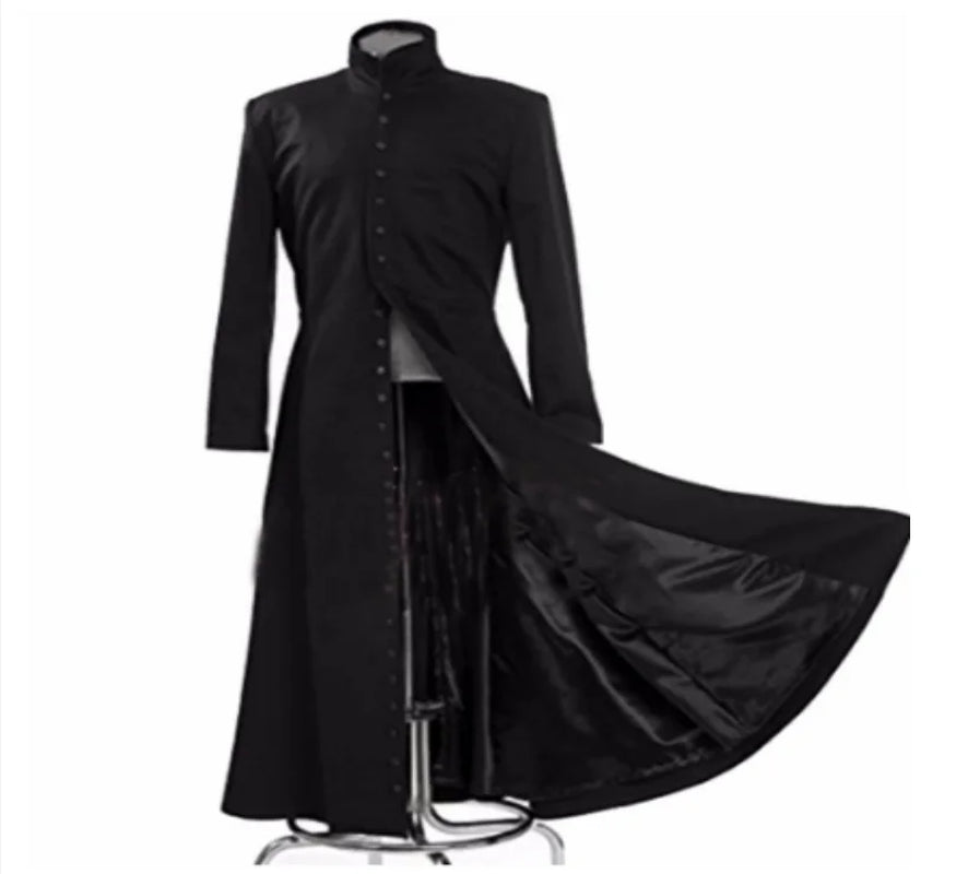 Matrix Cosplay Customised Black Cosplay Costume Neo Trench Coat Only Coat Halloween Cosplay Costume Free Shipping