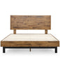 Industrial Modern Solid Wood Platform Bed with Adjustable Headboard