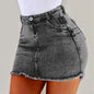 Women's High Stretch A-Line Mini Skirt in Washed Denim