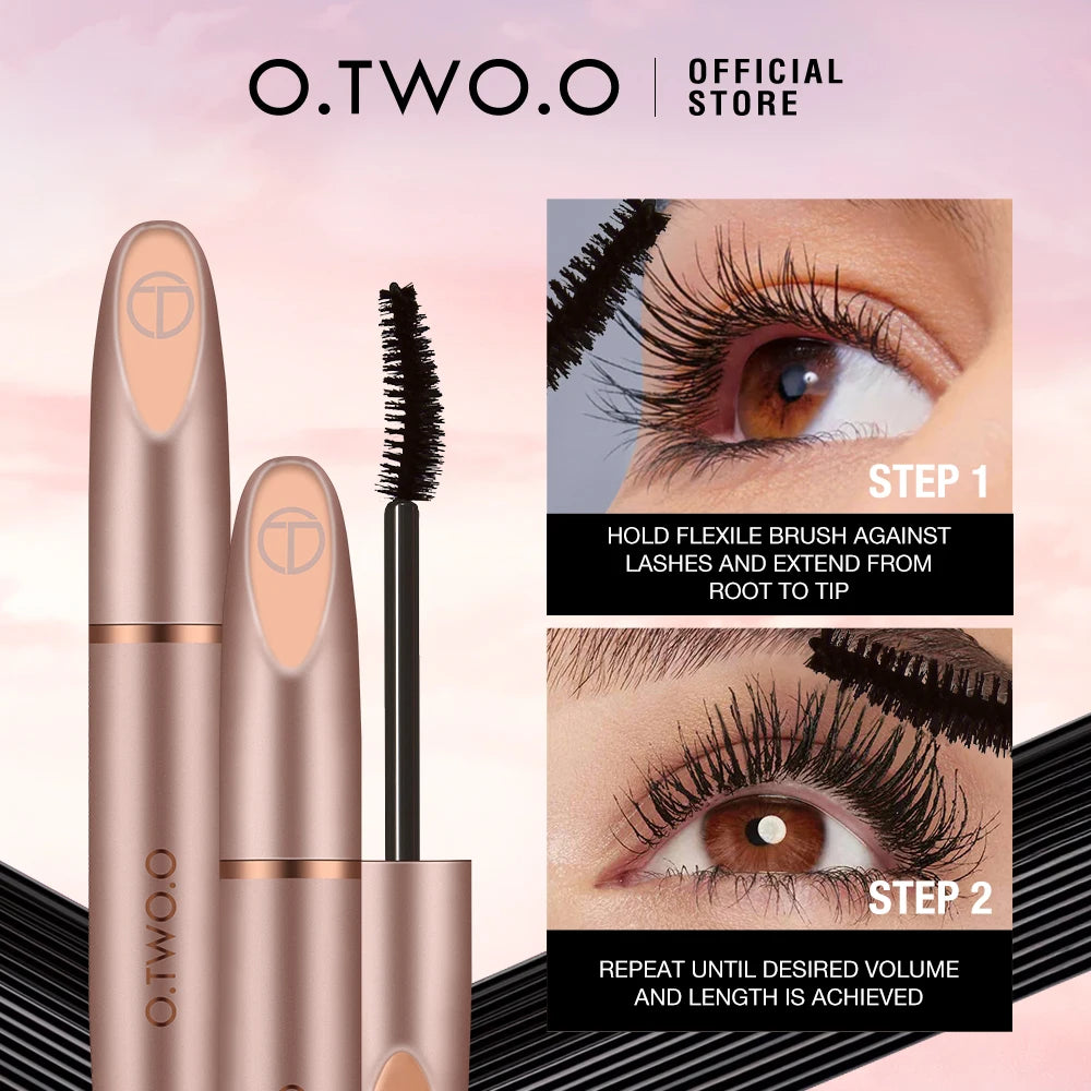 3D Silk Fiber Mascara Lengthening Waterproof Long Lasting Curling Thick Mascara Long Eyelashes Extension Make Up