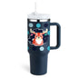 Christmas Thermal Mug 40Oz Straw Coffee Insulation Cup with Handle Portable Car Stainless Steel Water Bottle Largecapacity Travel BPA Free Thermal Mug