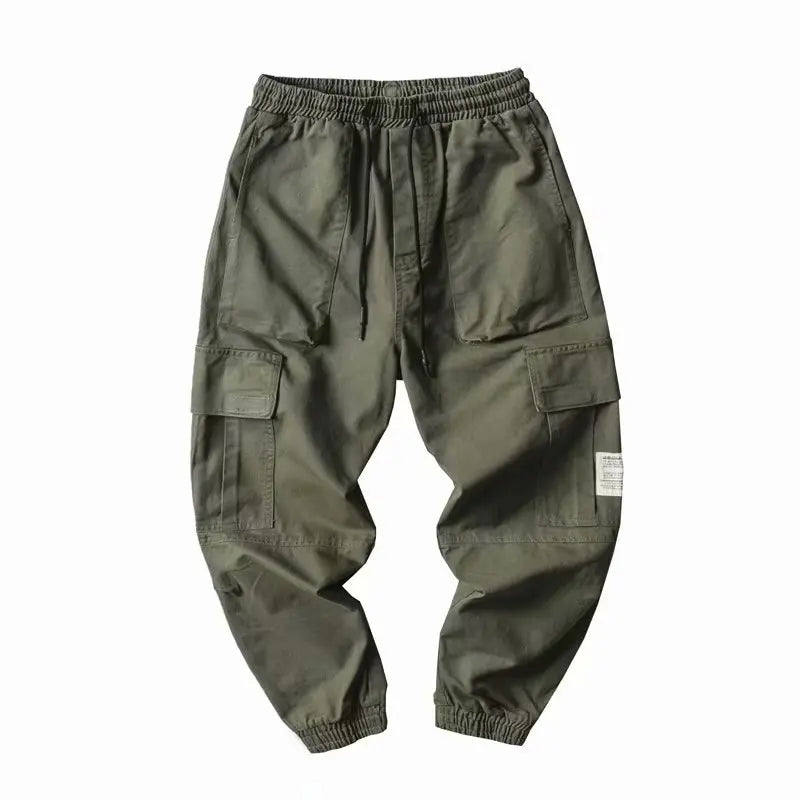 Cargo Pants Men Streetwear Hip Hop Pants Mens Joggers Pants Casual Harem Ankle Length Trousers Elastic Waist Black Army Green