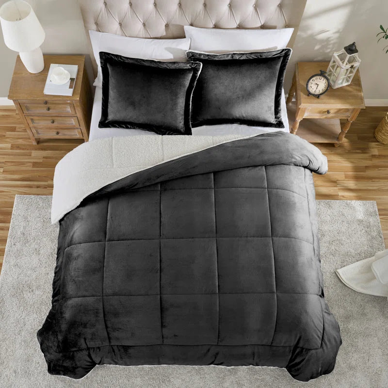 Ultra Plush Reversible Micro-Mink and Sherpa 3-Piece Comforter Set