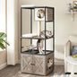 Kimmel 58" Cat Condo with Litter Box Enclosure and Elevated Bowls