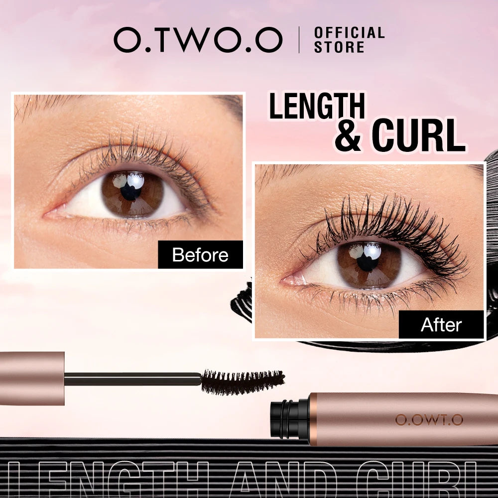 3D Silk Fiber Mascara Lengthening Waterproof Long Lasting Curling Thick Mascara Long Eyelashes Extension Make Up