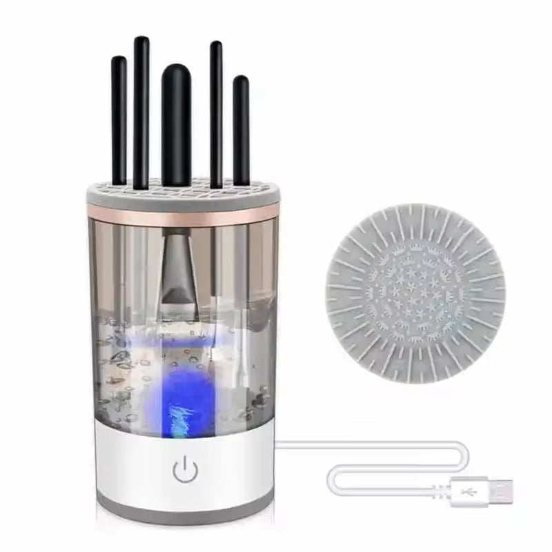 3 in 1 Electric Makeup Brush Cleaner Automatic Spinner Makeup Brush Holder Stand Women Lazy Cleaning Brush Washer Quick Dry Tool