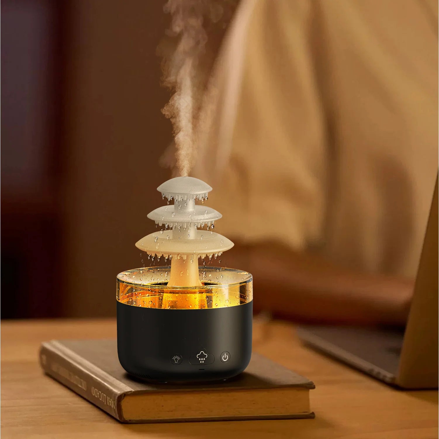 New Cloud Rain Air Humidifier Essential Oil Aromatherapy Diffuser USB Mute Mist Air Humidifier with Colorful Light