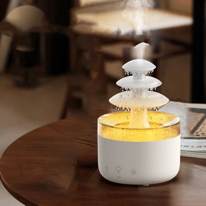 New Cloud Rain Air Humidifier Essential Oil Aromatherapy Diffuser USB Mute Mist Air Humidifier with Colorful Light