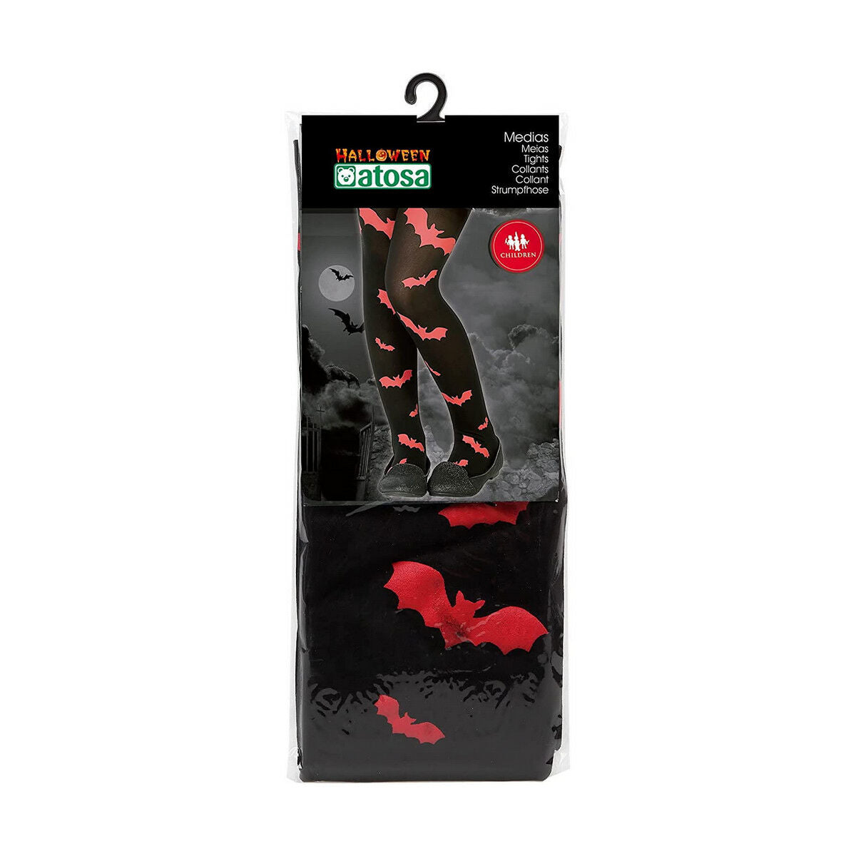 Costume Stockings Bat One size Red Halloween