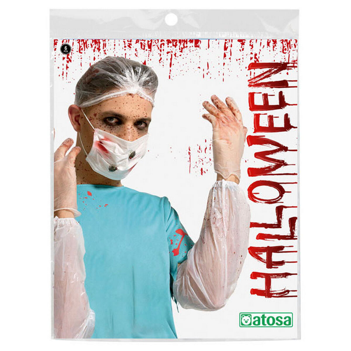 Costume for Adults Set Bloody Doctor Halloween White Plastic (One