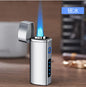 Metal USB Triple Torch Transom LED Jet Cigar Lighter Three Nozzle Turbo Windproof Cigar Lighter Smoking Accessories Men‘S Gift