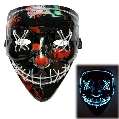 LED Purge Mask: Halloween Costume DJ Party Light Up Glow-in-the-Dark