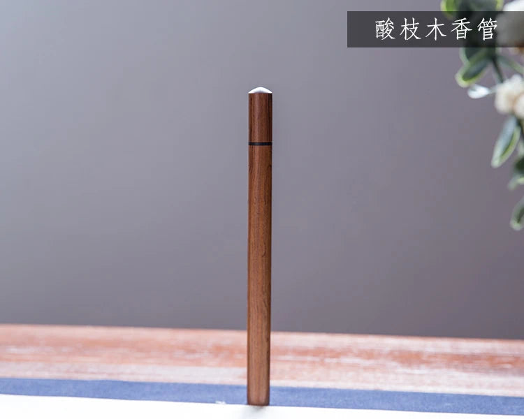 1pc Wood Incense Tube Natural Square Wooden Incense Stick Barrel Holder Convenient Carrying