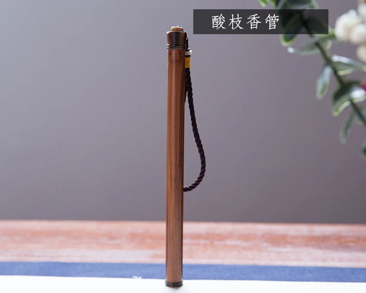 1pc Wood Incense Tube Natural Square Wooden Incense Stick Barrel Holder Convenient Carrying