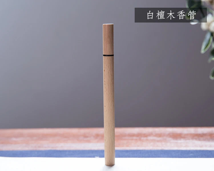 1pc Wood Incense Tube Natural Square Wooden Incense Stick Barrel Holder Convenient Carrying