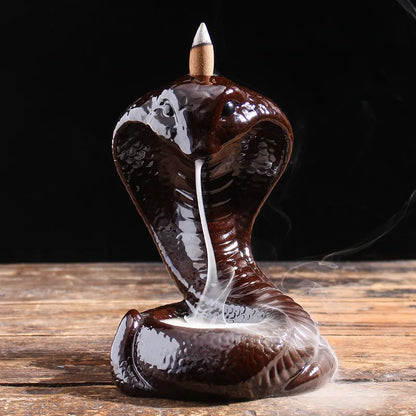 Snake Incense Censer Cobra Incense Burner Burning Incense Holder Backflow Waterfall Pottery Porcelain Burner