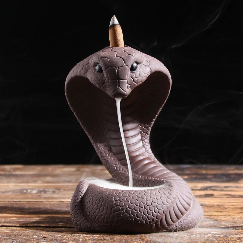 Snake Incense Censer Cobra Incense Burner Burning Incense Holder Backflow Waterfall Pottery Porcelain Burner