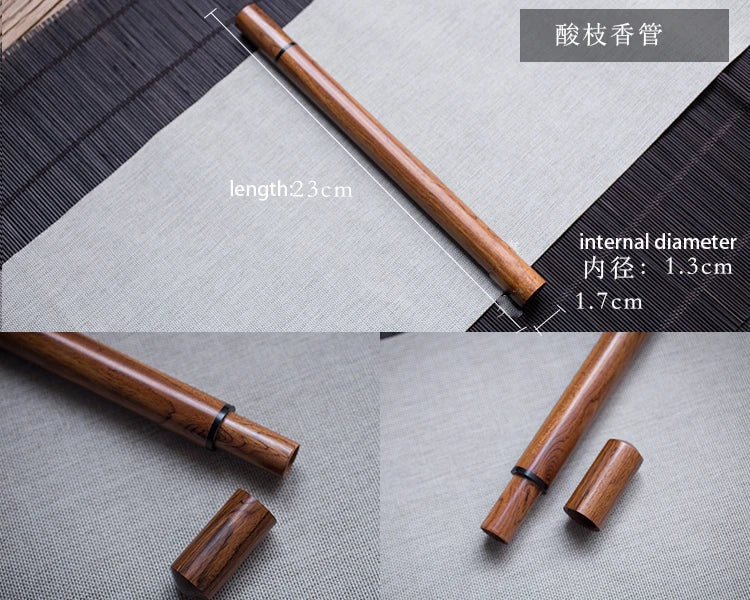 1pc Wood Incense Tube Natural Square Wooden Incense Stick Barrel Holder Convenient Carrying