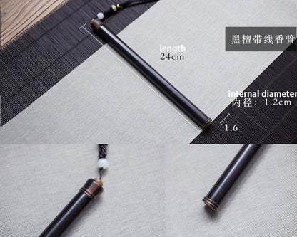 1pc Wood Incense Tube Natural Square Wooden Incense Stick Barrel Holder Convenient Carrying