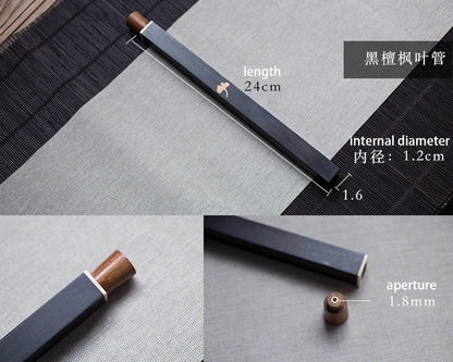 1pc Wood Incense Tube Natural Square Wooden Incense Stick Barrel Holder Convenient Carrying