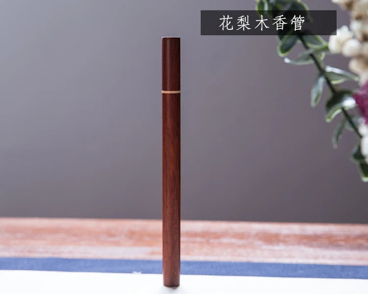 1pc Wood Incense Tube Natural Square Wooden Incense Stick Barrel Holder Convenient Carrying