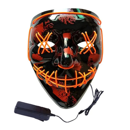 LED Purge Mask: Halloween Costume DJ Party Light Up Glow-in-the-Dark