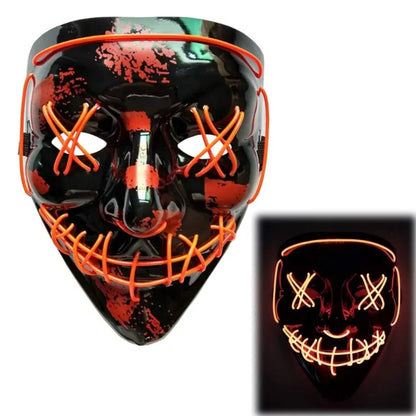 LED Purge Mask: Halloween Costume DJ Party Light Up Glow-in-the-Dark