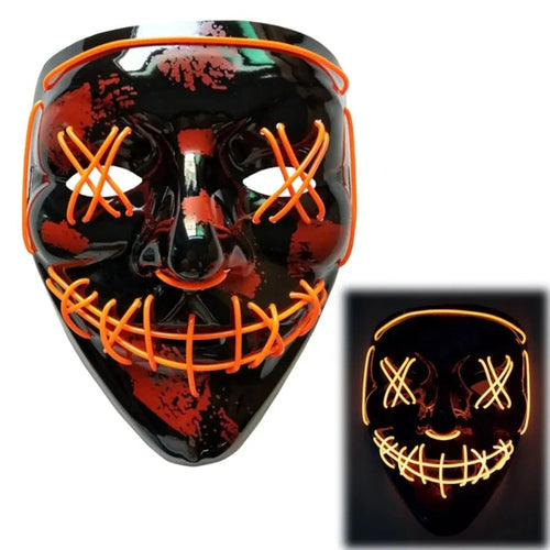 LED Purge Mask: Halloween Costume DJ Party Light Up Glow-in-the-Dark