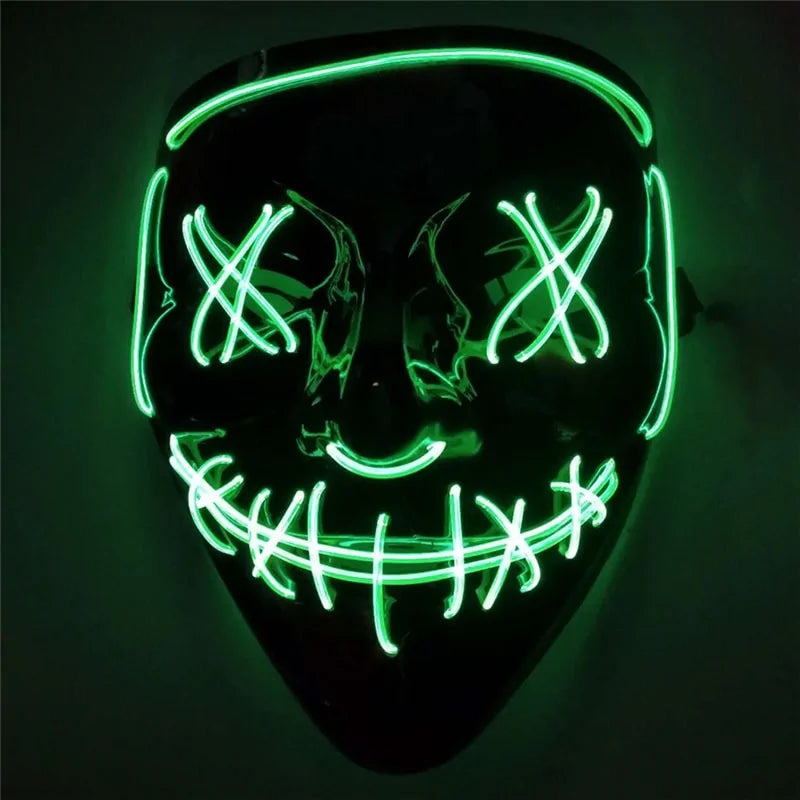 LED Purge Mask: Halloween Costume DJ Party Light Up Glow-in-the-Dark