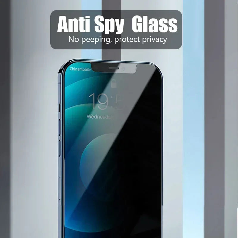 1-2PCS Anti-Spy Glass for iPhone 15 14 13 12 11 Pro Max Mini X XS XR 7