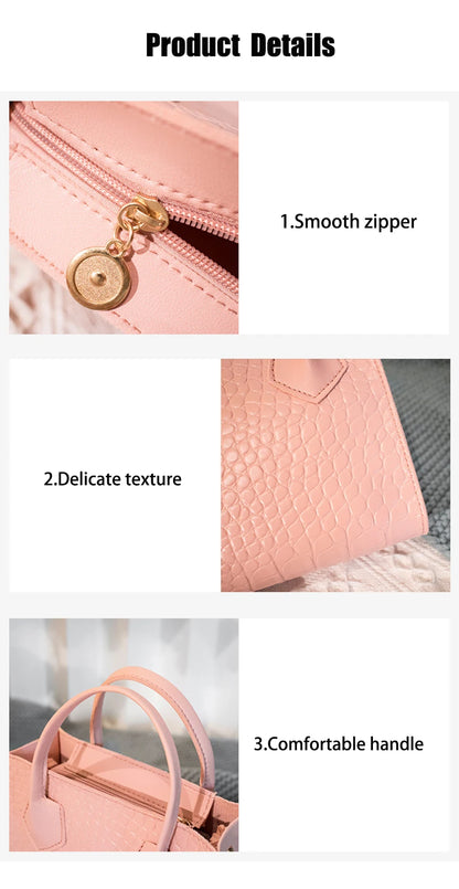 Soft PU Leather Crossbody Bag Women's Crocodile Pattern Shoulder Bags Solid Color Fashion Retro Luxury Designer Girl Handbags