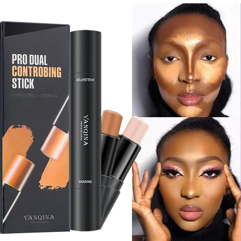 Double-headed Face Brown Bronzer Contour Stick Face Foundation Make Up Pen Smooth Contour Shadow Highlight Concealer Cosmetics