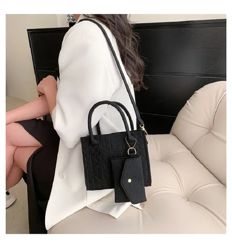 New Zipper Messenger Bag Solid Color Felt Women Shoulder Bag Luxury Designer Handbag Casual Crossbody Bags for Women