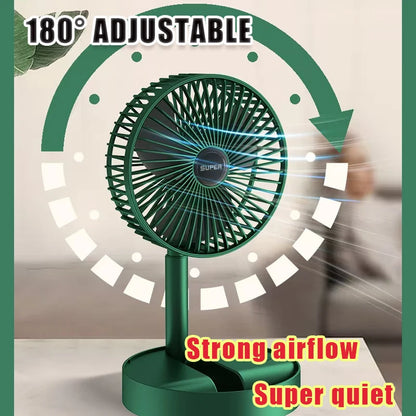 Folding New  Mini Adjustable Mini Fan Small Cooling Handy Desk Home Office Table Battery USB Rechargeable Portable