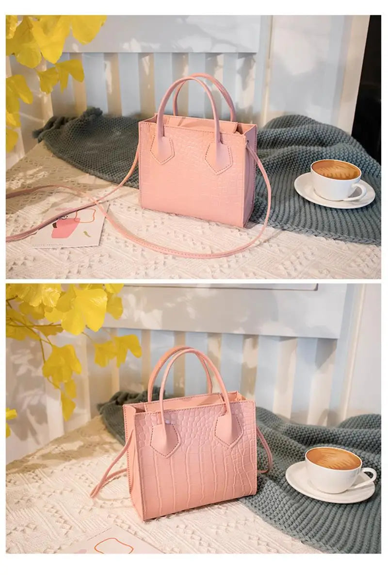 Soft PU Leather Crossbody Bag Women's Crocodile Pattern Shoulder Bags Solid Color Fashion Retro Luxury Designer Girl Handbags