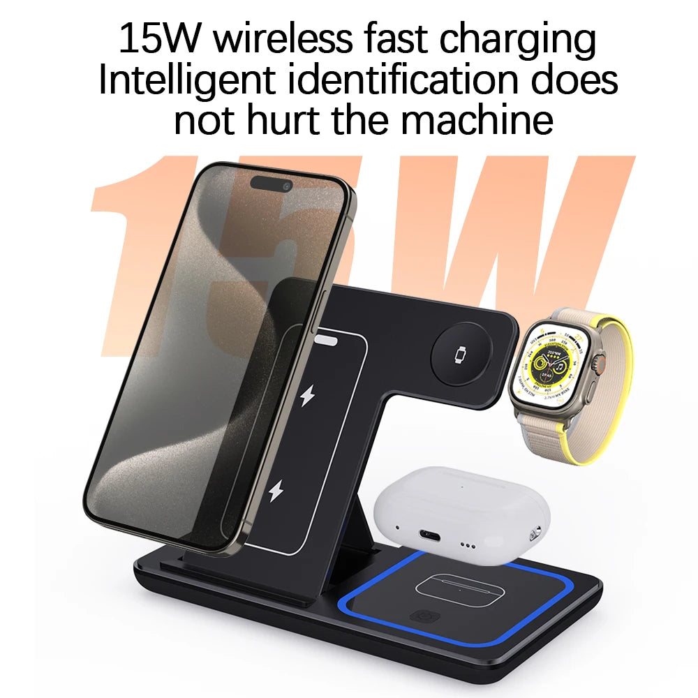 Magnetic Wireless Charger Stand for iPhone 15 14 13 12 Pro Max Apple