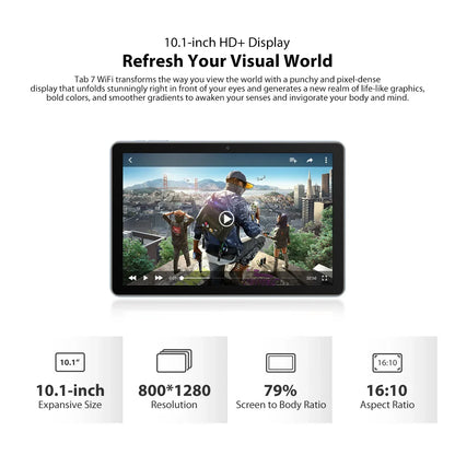 Blackview Tab 7 WIFI Tablet 10.1'' HD Display Dual Speaker 5GB(3+2 Expand) 64GB Android 12 6580mAh Battery Pad