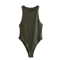 Summer Solid Sexy Bodycon Women Bodysuits Female 8 Color Green Slim