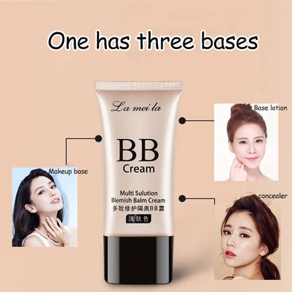 High Coverage Foundation BB Cream Concealer Brighten Facial Contour Primer Base Waterproof Long-Lasting Korean Makeup Cosmetic