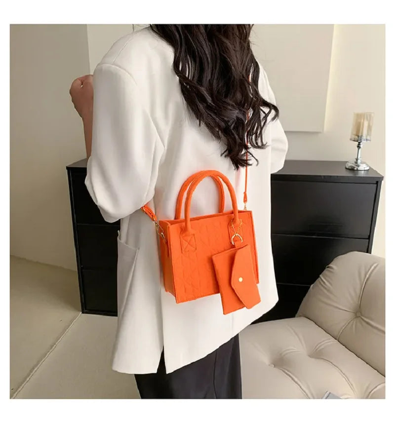 New Zipper Messenger Bag Solid Color Felt Women Shoulder Bag Luxury Designer Handbag Casual Crossbody Bags for Women