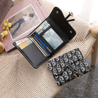 New Short Genuine Leather Wallet for Women Luxury Designer Card Wallet Crocodile Pattern 2024 Fashion Clutch Gift Box Packaging