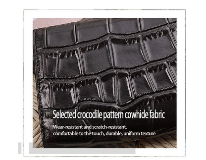 New Short Genuine Leather Wallet for Women Luxury Designer Card Wallet Crocodile Pattern 2024 Fashion Clutch Gift Box Packaging