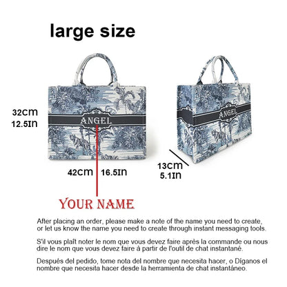 The Tote Bag For Women customizable Letter Luxury Fashion Designer brand bag Handbag large Capacity Casual travel bags Beach bag