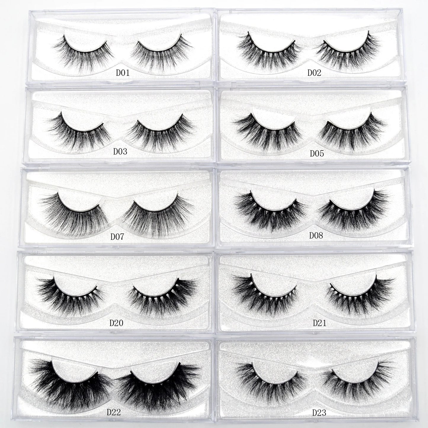 Visofree False Eye Lashes Handmade Natural Make Up False Eyelashes Glitter Packing 1 Pair Box Make Up Sexy 3D Mink Lashes D01