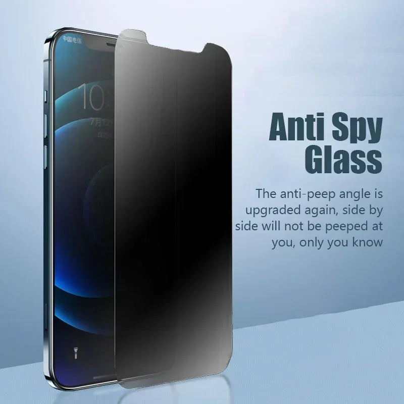 1-2PCS Anti-Spy Glass for iPhone 15 14 13 12 11 Pro Max Mini X XS XR 7