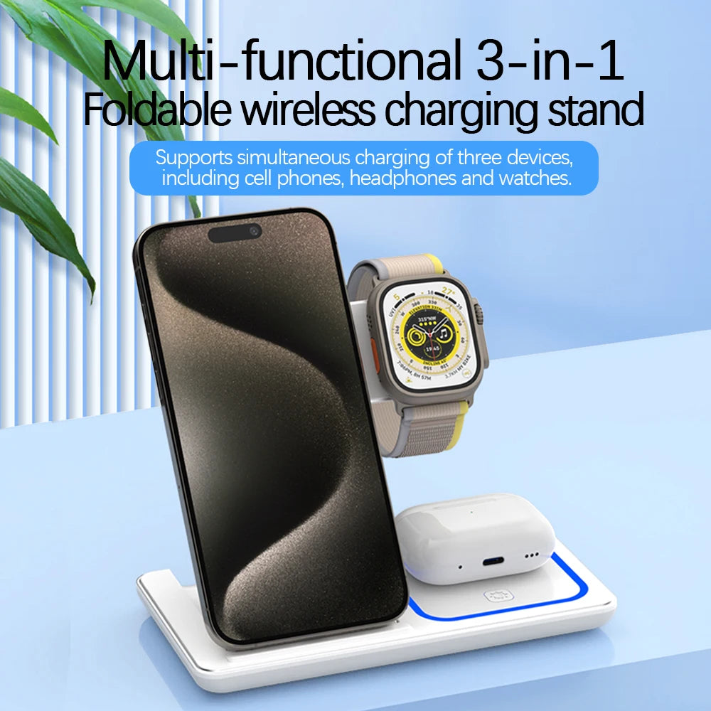 Magnetic Wireless Charger Stand for iPhone 15 14 13 12 Pro Max Apple